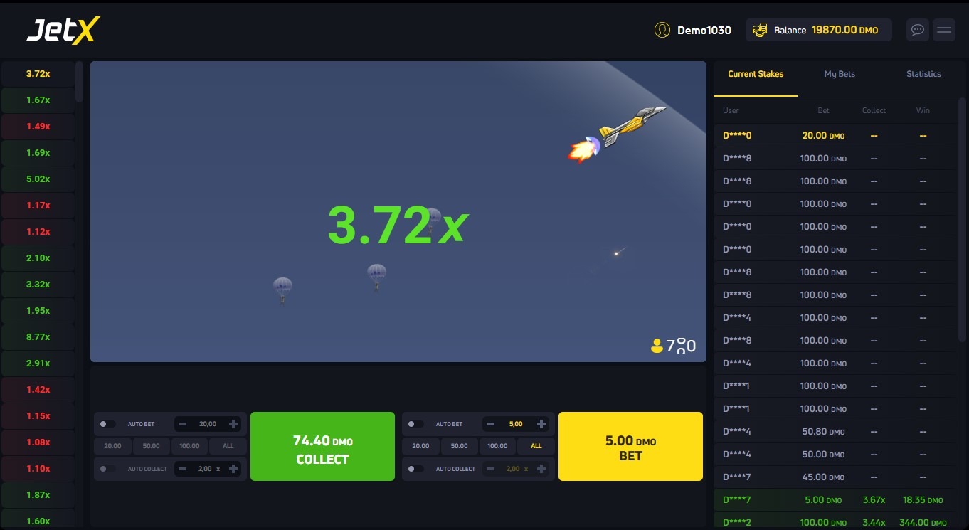 Interface jet x game